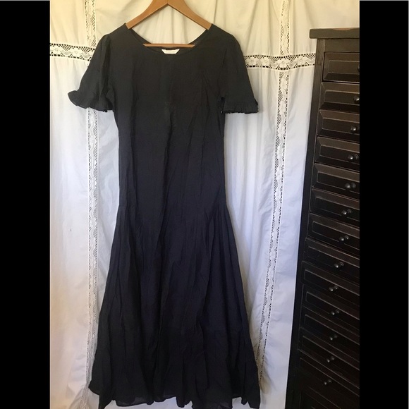 Black Cotton Dress with Slip - Picture 1 of 14